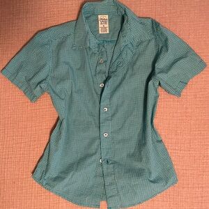 Faded Glory - Y2K gingham button up top